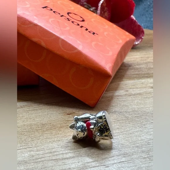 Chinese lucky cat charm (sterling silver) - Picture 7 of 9